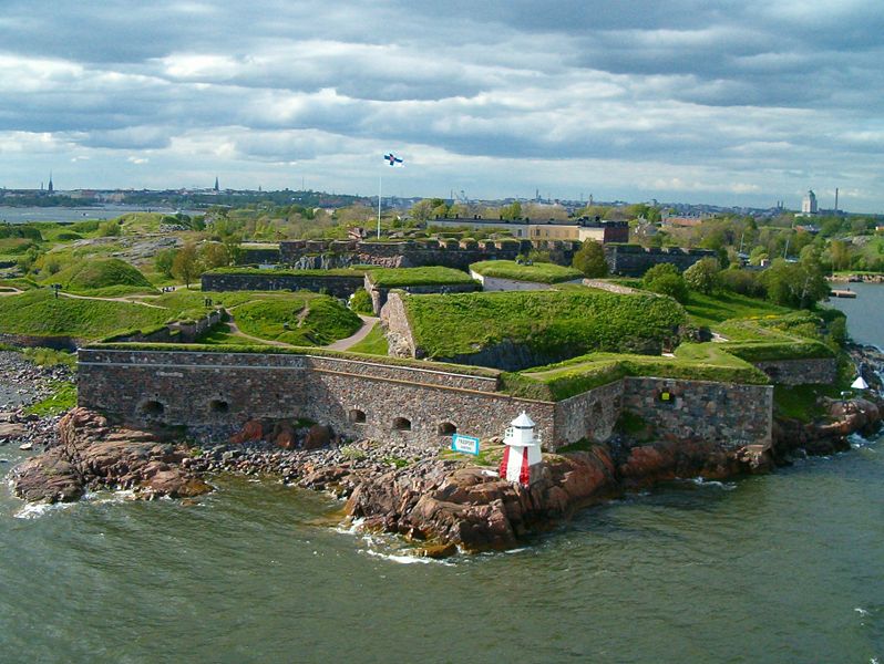In Helsinki, the ferry passes by the Suomenlinna fortress